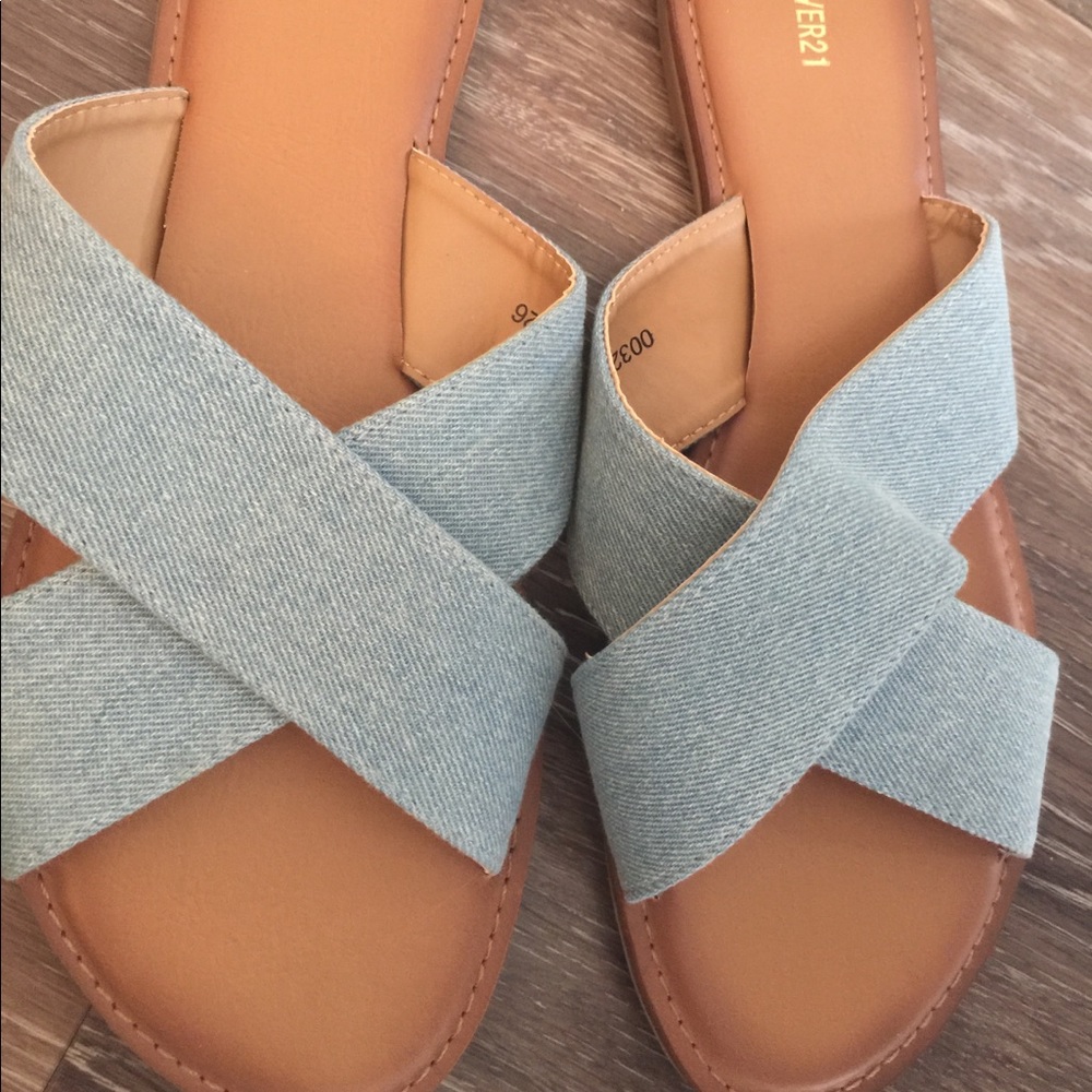 FOREVER21 blue jean sz 10 sandals
